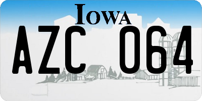 IA license plate AZC064
