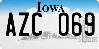 IA license plate AZC069