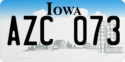 IA license plate AZC073