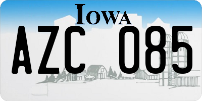 IA license plate AZC085