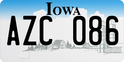 IA license plate AZC086