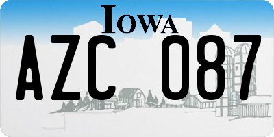 IA license plate AZC087