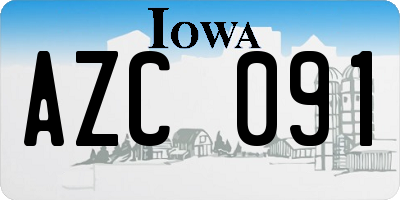 IA license plate AZC091