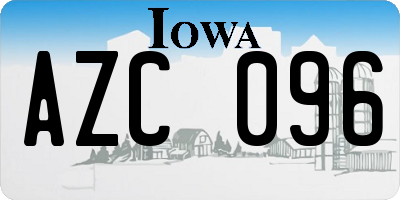 IA license plate AZC096