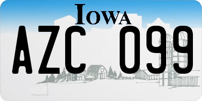 IA license plate AZC099