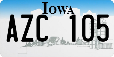 IA license plate AZC105