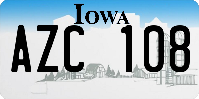 IA license plate AZC108