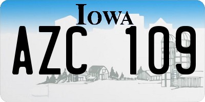 IA license plate AZC109