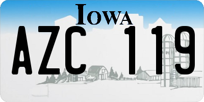 IA license plate AZC119