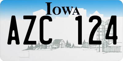 IA license plate AZC124