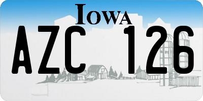IA license plate AZC126