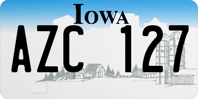 IA license plate AZC127
