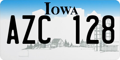 IA license plate AZC128