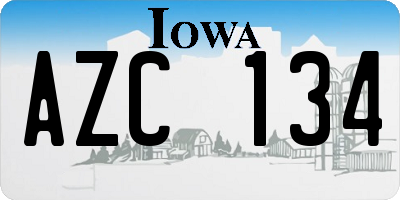IA license plate AZC134