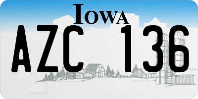IA license plate AZC136
