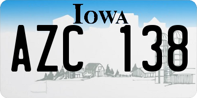 IA license plate AZC138