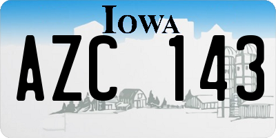 IA license plate AZC143