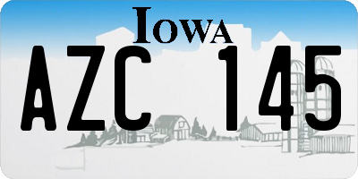 IA license plate AZC145