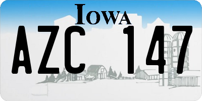 IA license plate AZC147