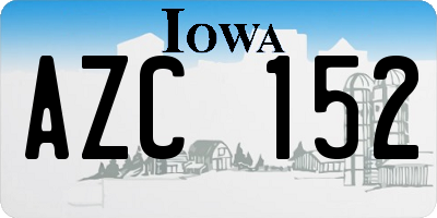 IA license plate AZC152