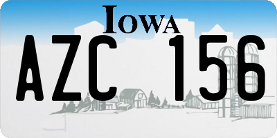 IA license plate AZC156