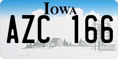 IA license plate AZC166