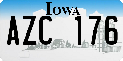 IA license plate AZC176