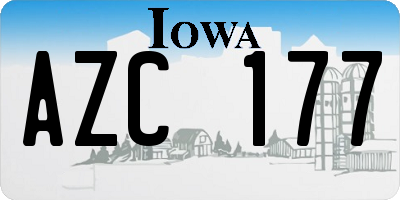 IA license plate AZC177
