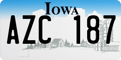IA license plate AZC187