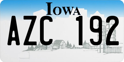 IA license plate AZC192