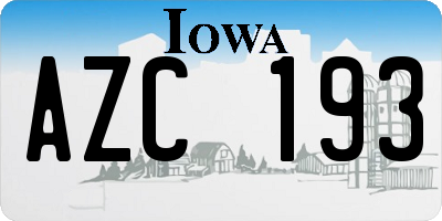 IA license plate AZC193
