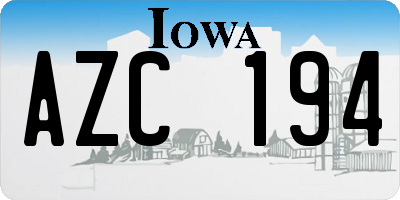 IA license plate AZC194