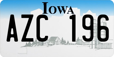 IA license plate AZC196