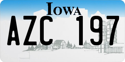 IA license plate AZC197