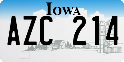 IA license plate AZC214