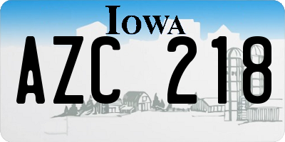 IA license plate AZC218