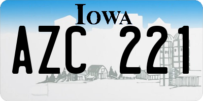 IA license plate AZC221