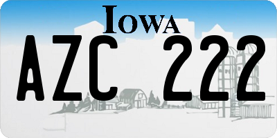 IA license plate AZC222