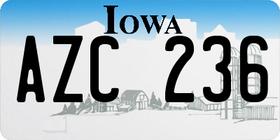 IA license plate AZC236