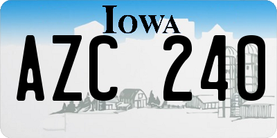 IA license plate AZC240