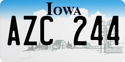 IA license plate AZC244