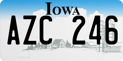 IA license plate AZC246