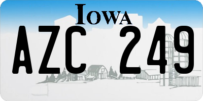 IA license plate AZC249