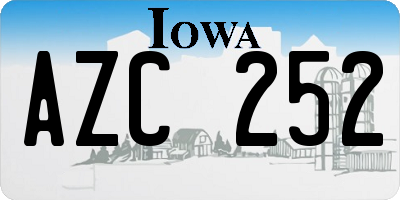 IA license plate AZC252