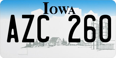 IA license plate AZC260