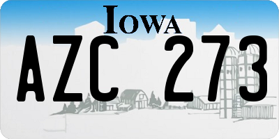 IA license plate AZC273