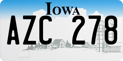 IA license plate AZC278