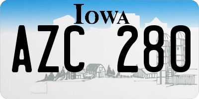 IA license plate AZC280
