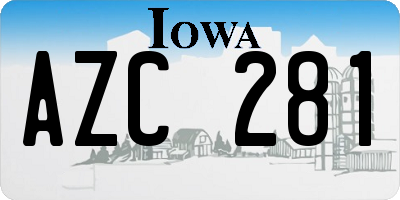 IA license plate AZC281
