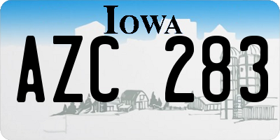 IA license plate AZC283